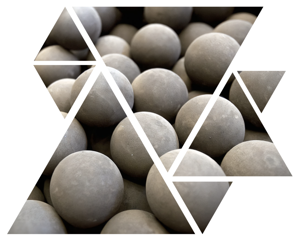 Bolas de Molienda en mosaico Triangular